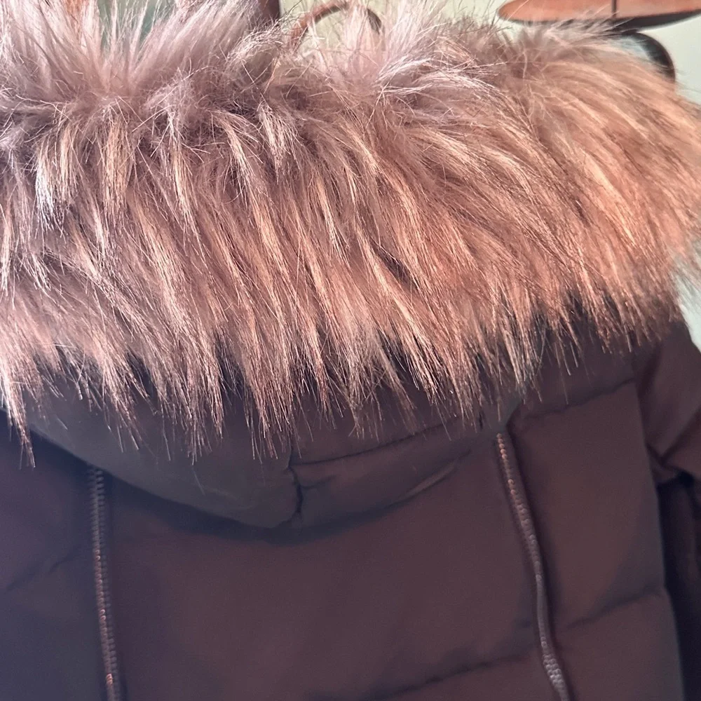 Derek Lam 10 Crosby Women's Black Puffer down Coat with Faux Fur Trim - Picture 7 of 11